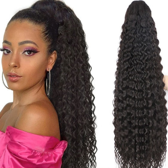 Extension capillaire synthétique ondulée avec cordon de serrage